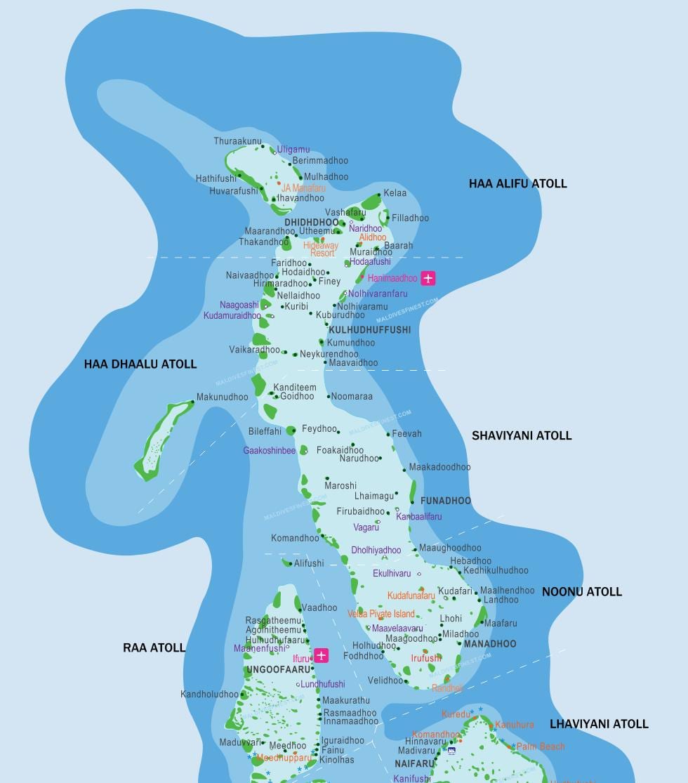 માલદીવ રીસોર્ટ સ્થાન નકશો